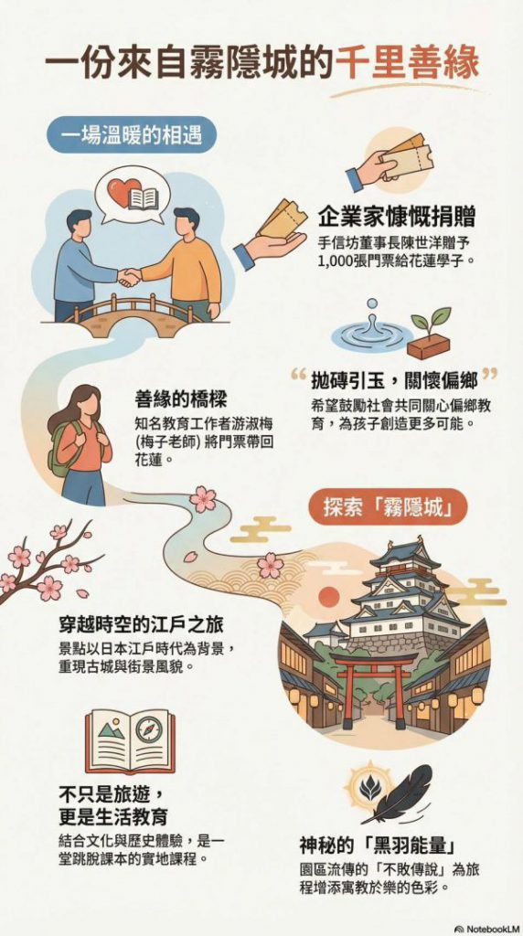 【游淑梅外縣市遇驚喜手信坊董事長慷慨贈千張門票邀花蓮學子走進霧隱城拓展視野】插图2