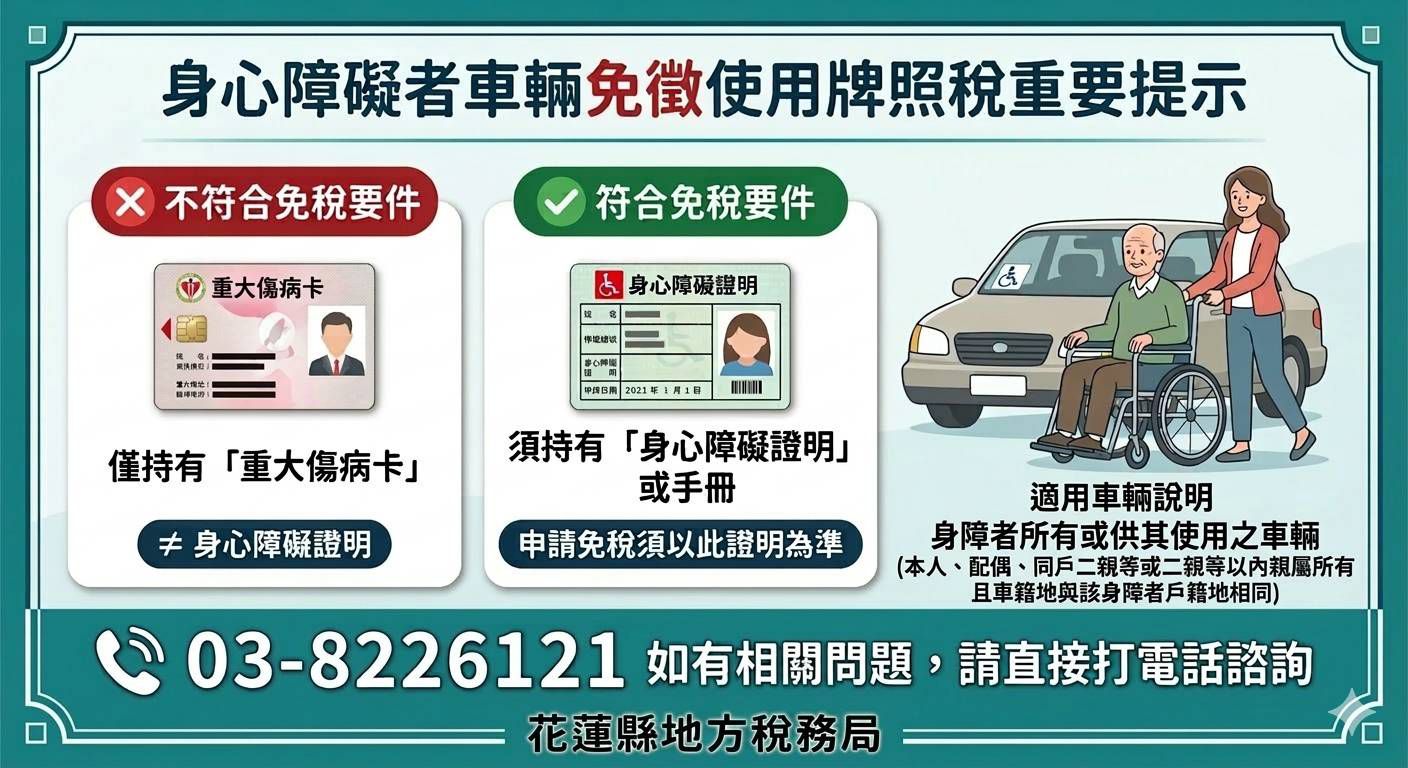 【領有「重大傷病卡」無法申請車輛免徵使用牌照稅】缩略图